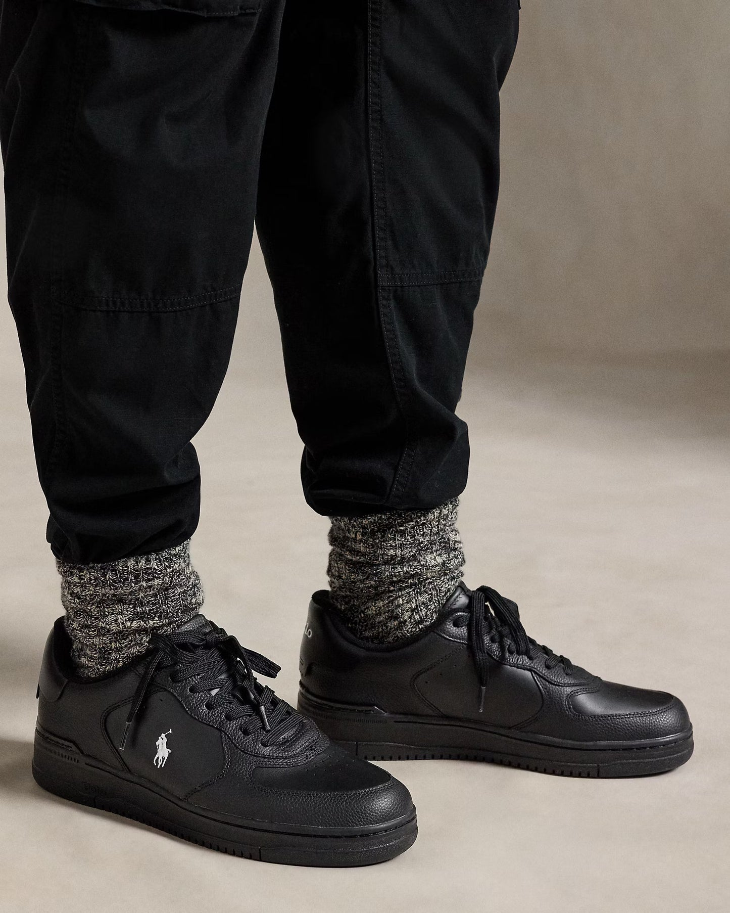 Tênis de Couro Ralph Lauren Preto Masters Court